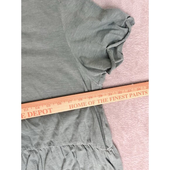 Peruvian Connection Sage Green Pima Knit Playa Shirt Dress Pockets Size XL - Picture 7 of 11
